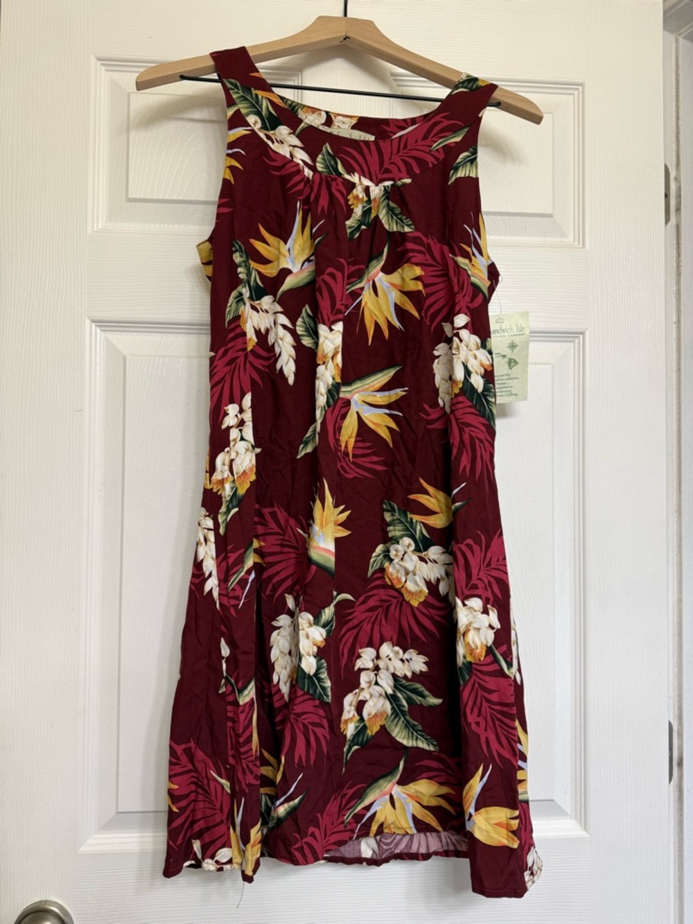 Sleeveless Floral Midi Dress in Burgundy